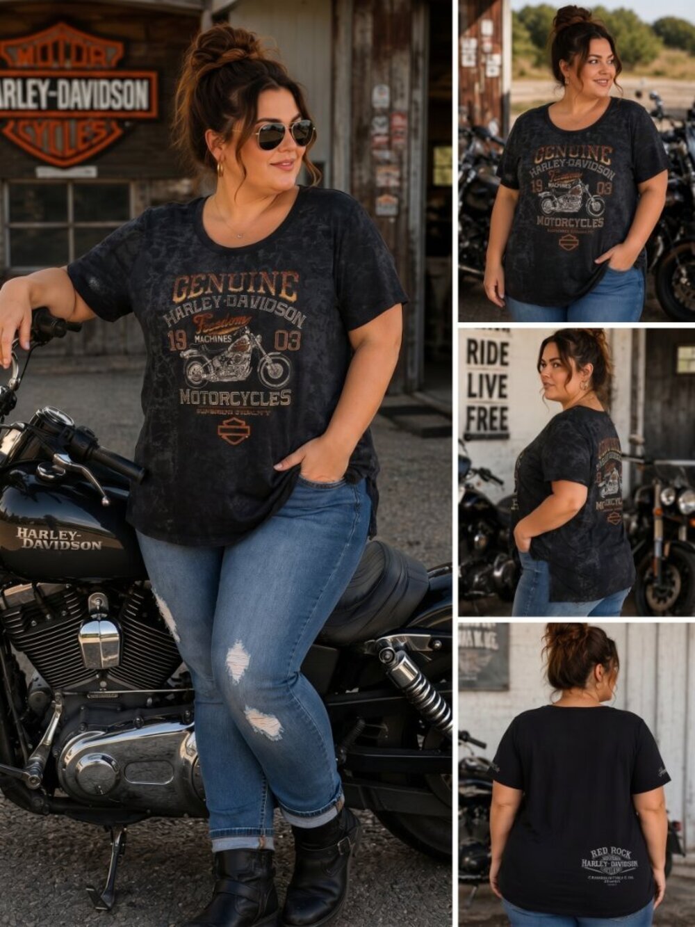 HARLEY DAVIDSON WOMENS TEES (2XL)